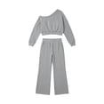 thumbnail image 5 of Cethrio Girls Casual Outfit Sets, Long Sleeve Daily Spring Fall 2 Piece Kids Clothing Sets Size 7-8 Years Gray, 5 of 6