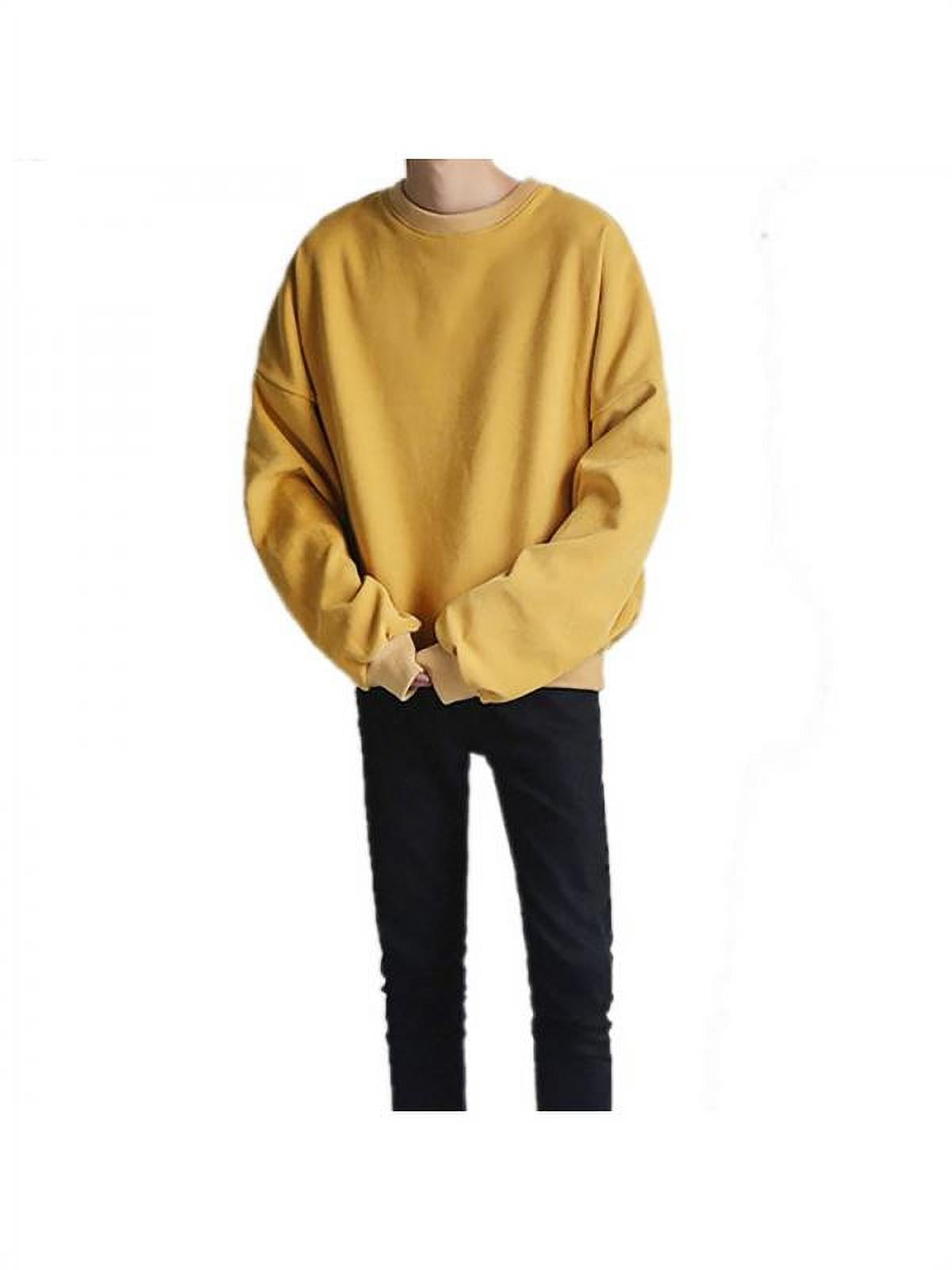 Coolred-Men Plus Size Leisure Pullover Stitch Crew Neck Long Sleeve Tees Top