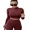 Wine Red, variant on Douhoow Womens 2 Piece Tracksuit Solid Color Long Sleeve Bodycon Crop Top Long Pants Set