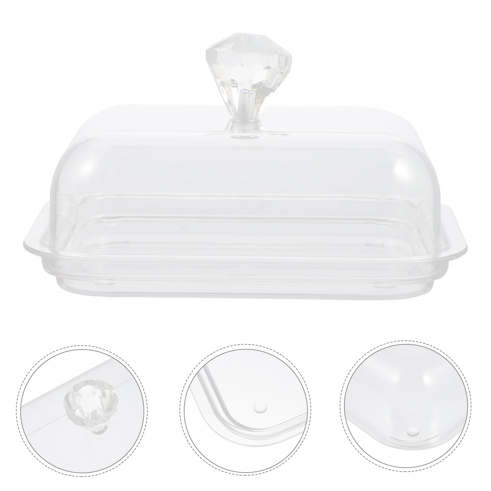 Butter Dish Lid Holder Container eper Box Plate Bread Dessert Serving