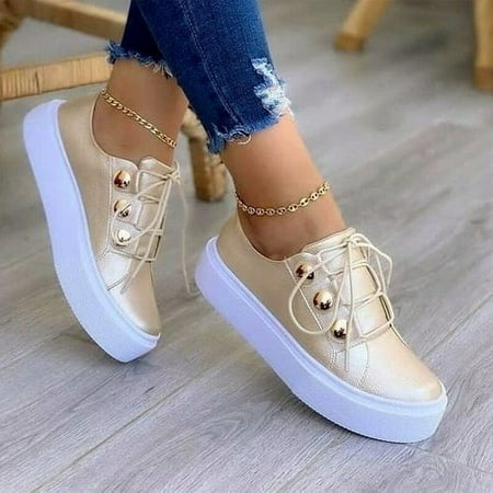 

KRE Prime Women Light Breathable Casual Flat Shoes Black White Gold Rose