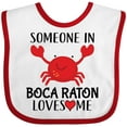 thumbnail image 3 of Inktastic Someone in Boca Raton Loves Me Boys or Girls Baby Bib, 3 of 4