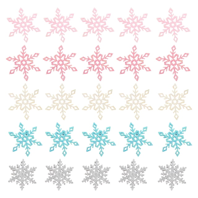 50 Pcs Matériaux de Pince à Cheveux Faits à la Main pour Enfants Patch Mini Flocon de Neige Patch