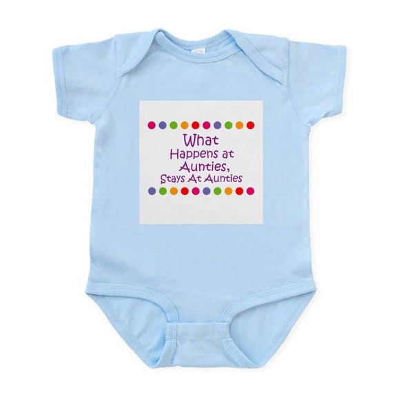 CafePress - What Happens At Aunties, Sta Infant Bodysuit - Baby Light Bodysuit, Size Newborn - 24 Months
