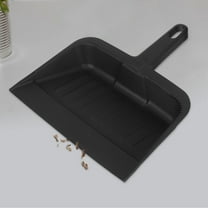 OULII Black Plastic Dustpan Heavy Duty Handheld Scooper for Home Kitchen Cleaning