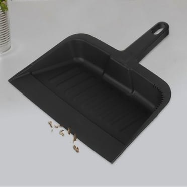GAXIRE Metal Dustpan with Black Plastic Handle for Sweeping, Dust Pan, 1 Piece