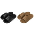 thumbnail image 1 of (2-Pack) Rinsvye Couples Women Men Solid Open Toe Slippers for Men Shower Room Home Non Mens Slippers Size 13 Wide Slip Breathable Massage Soft Sole Quick Drying Slipper Comfortable Flat Shoes, 1 of 4