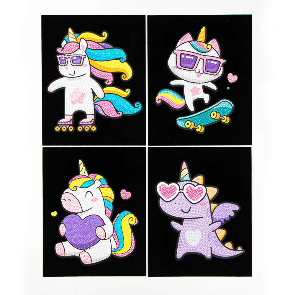 Diamond Dotz Neon Flock Unicorns Diamond Painting Kits for Adults - Colorful Diamond Art Kits a Relaxing Creative Craft Kit with Dotz Gems 10x8