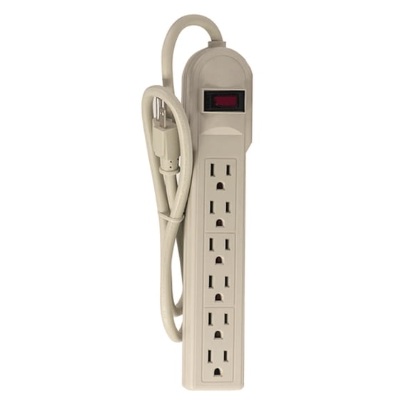 Uninex 6 AC Outlet 6ft 14/3 AWG Long Power Cord Strip Electrical Wall Plug Socket Surge Protector Switch Adapter