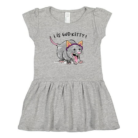 

Inktastic Funny Possum Hissing Wearing Cat Ears I is GUD KITTY! Gift Toddler Girl Dress