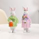 thumbnail image 4 of Figura de conejo de Pascua de resina con flores y zanahorias, adorno de mesa de primavera para decoración de escritorio, oficina y hogar., 4 of 8