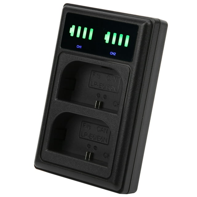 Camera Battery Charger Charger For -e6n Camera Battery Micro/TypeC Dual Port Camera Dual Display Dual Dock Charger For LPE6/E6N Camera Battery