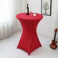thumbnail image 2 of Pedty Table Cloth,Cocktail Tablecloth*1 Piece,Cocktail Solid Color Polyester Round Banquet Elastic Table Cover (60Ã110Cm) Rose Red, 2 of 6