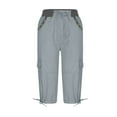 thumbnail image 5 of cfhntfmh Capri Pants for Women Causal Summer Elastic Waisted Lounge Cargo Pants Outdoor Soft Jogger Hiking Pants, 5 of 6