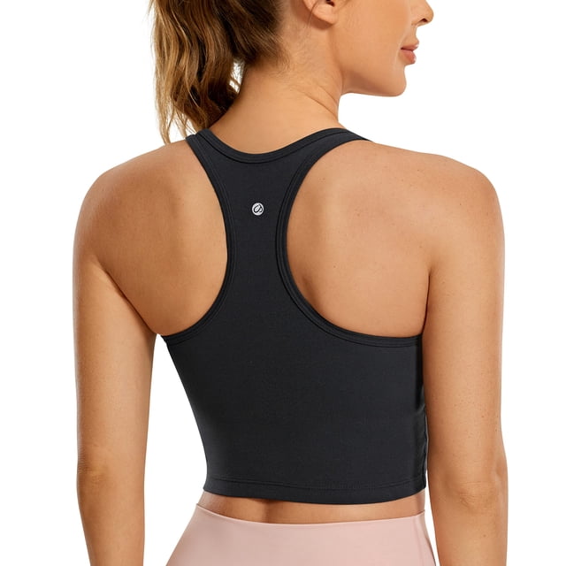 Sujetador deportivo CRZ YOGA Butterluxe para mujer, espalda cruzada, espalda cruzada, negro M