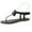 Black, variant on Women's Rhinestone T-Strap Thong Sandals, Adjustable Elastic Ankle Straps Summer Dressy Flip Flops, Comfortable Strappy Beach Wedding Shoes with Cushioned Footbed