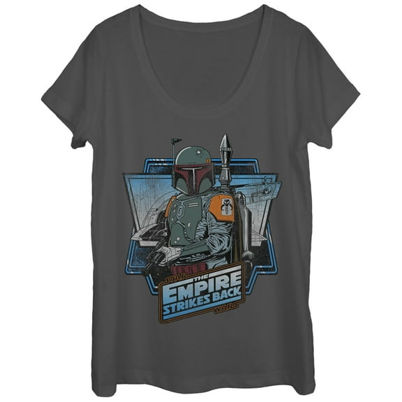 Women's Star Wars Boba Fett Scoop Neck Charcoal 2X Large