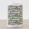 thumbnail image 3 of Dog Lover Ceramic Toothbrush Holder, Cartoon Style Dachshunds Dressed in Pyjamas Chevron Lines Polka Dots and Hearts, Decorative Versatile Countertop for Bathroom, 4.5" X 2.7", Multicolor, 3 of 4
