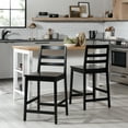 thumbnail image 3 of Walker Edison Modern Solid Wood Counter Stool, Set of 2, Black, 3 of 16