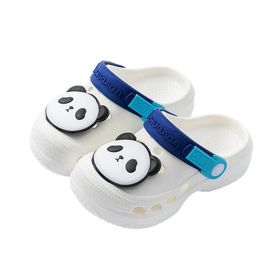 LIIPEE Girls Sandals Summer Cute Comfortable Cartoon Closed Toe Non- Soft Sole On Water Shoes Girls Leisure Pool Beach Outdoor Indoor Wear Clogs,White,9-9.5 Years