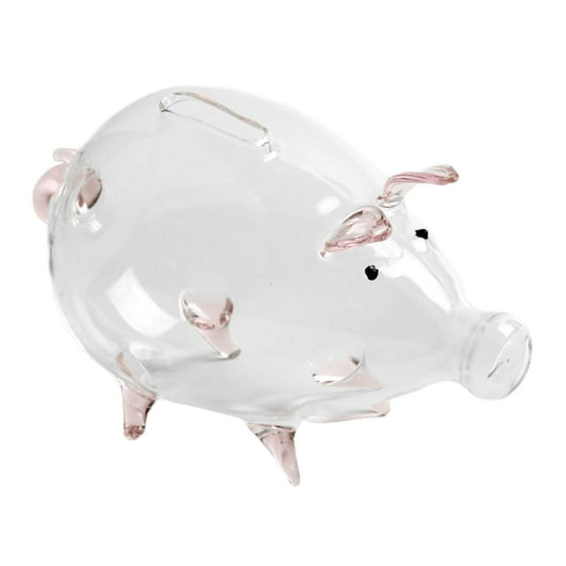 Hucha transparente Macarena figura de cerdo 15 cm x 8 cm x 10 cm