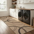 thumbnail image 4 of SUNDEREY 2'6"x8' Geometri Kitchen Rug,Runner Rugs 2.6x8ft Hallway Easy Jute Rug,Non Slip Washable Circular Pattern Rug,Soft Non-Slip Khaki Indoor Carpet for Entryway Laundry Bedroom,Khaki, 4 of 9