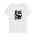 thumbnail image 1 of Camiseta para mujer de verano clásica ropa de calle trajes simples camiseta de cuello redondo para viajes S, 1 of 7
