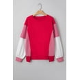 thumbnail image 2 of Women's Fiery Red Striped Colorblock Sweatshirt – Casual Long Sleeve Daily Wear | XL, 2 of 10