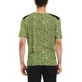 thumbnail image 3 of INSPIRE CHIC Men's Leopard Printed T-Shirt V Neck Short Sleeves Top XL Green Black, 3 of 6