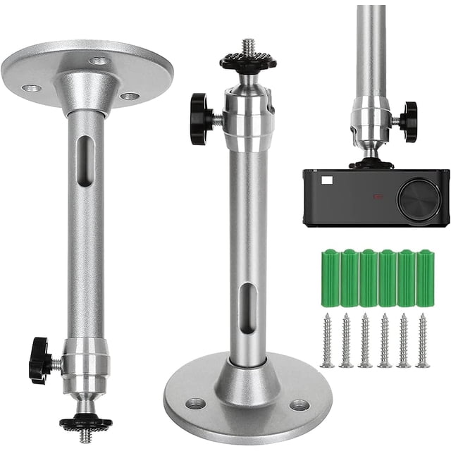 Soporte De Techo Para Proyector De 2 Piezas, Mini Soporte De Proyector De Pared Ajustable De Aluminio, Soporte De Techo Universal Para Proyector Para Cámara Digital Slr Videocámara - Máx: 5 Kg