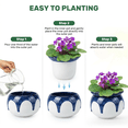 thumbnail image 3 of BUYMAX 6 inch Self-Watering Planter, African Violet Pot for Indoor Plants, Ocean Blue Reactive Glaze, Stoneware Ceramic Flower Pot for Home & Office Decor, 3 of 10