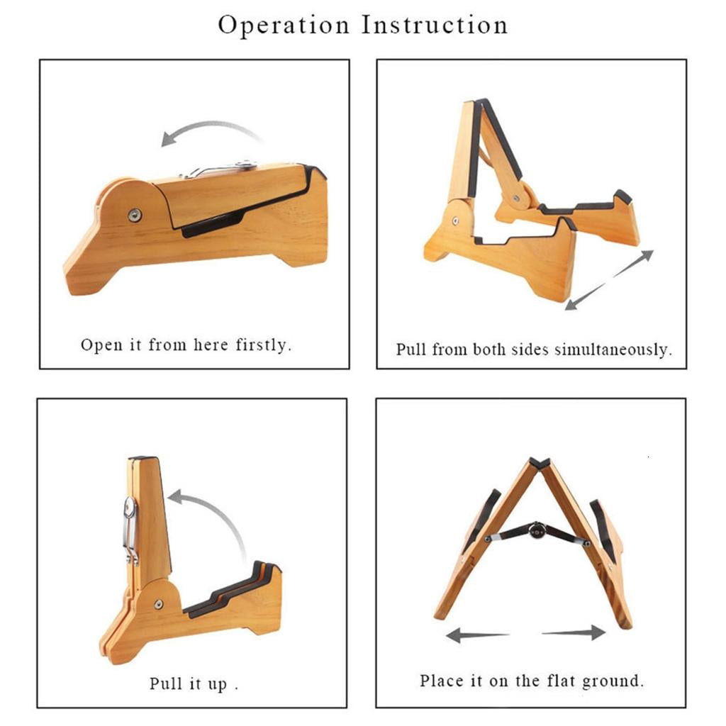CEORPER Portable A-Frames Stand Wooden Guitar Stand A-Frames String Instrument Holder