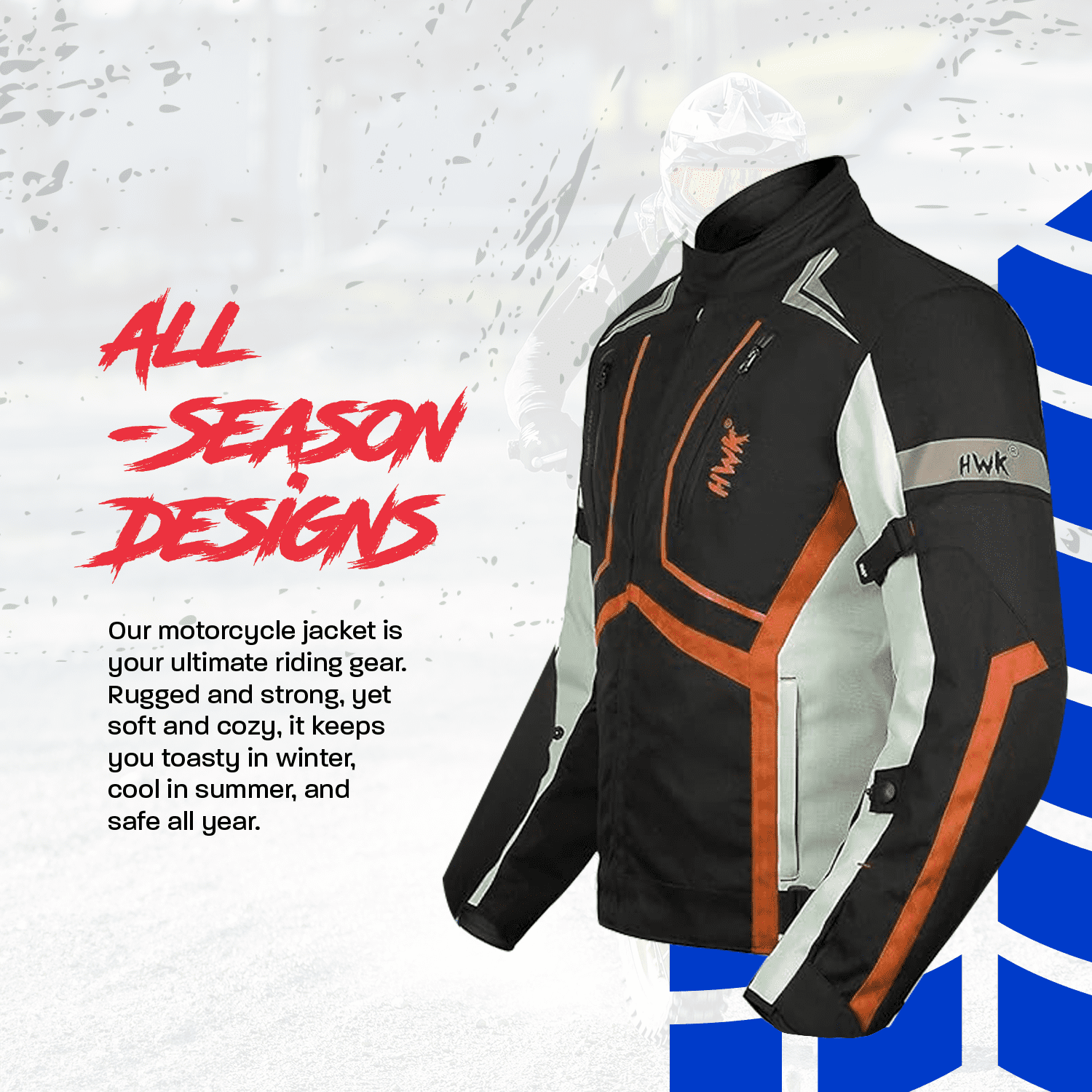 HWK Dirt Bike Racing Jacket, Enduro Riding Gear, Armor Padding, Hi