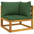 thumbnail image 2 of vidaXL 4 Piece Garden Lounge Set with Green Cushions Solid Wood, 2 of 5