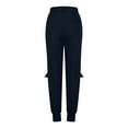 thumbnail image 6 of Womens Fashion Sweatpants Solid Color Sports Loose Casual Oversize Navy Sweatpants Pants Long Pants (S), 6 of 8