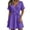 Purple, variant on Linen Summer Dresses for Women Trendy Wrap V Neck Tie Front Mini Dress Comfy Loose Short Sleeve Beach Dresses Going Out Clothing Black XL