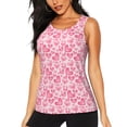 thumbnail image 1 of Fotbe pink heart Blusas Sin Mangas para Mujer – Estilo Casual, Corte Suelto, Slim-Fit, Cuello Redondo Deportivo, Tops de Verano para Gimnasio y Yoga-Small, 1 of 7