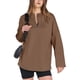 thumbnail image 1 of Sudadera con Capucha Oversize para Mujer, con Cremallera de un Cuarto, Estilo Túnica, Ideal para Otoño e Invierno Ropa y Elegante Marrón Oscuro L, 1 of 10