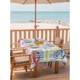thumbnail image 2 of Outdoor Tablecloth with Umbrella Hole for Patio/Picnic/Party/Camping, Summer Lemons Waterproof Table Cloth Rectangle Table Cover Washable, Coastal Nautical Shell Crab Pink Floral (54"x 80"), 2 of 8