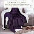 thumbnail image 2 of Great Bay Home Velvet Plush Sherpa Fleece Reversible Blanket, Queen, Plum, 2 of 5