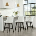 thumbnail image 3 of CHITA 30 inch Faux Leather Swivel Upholstered Counter Height Bar Stools with Full Back, Set of 2, White, 3 of 12