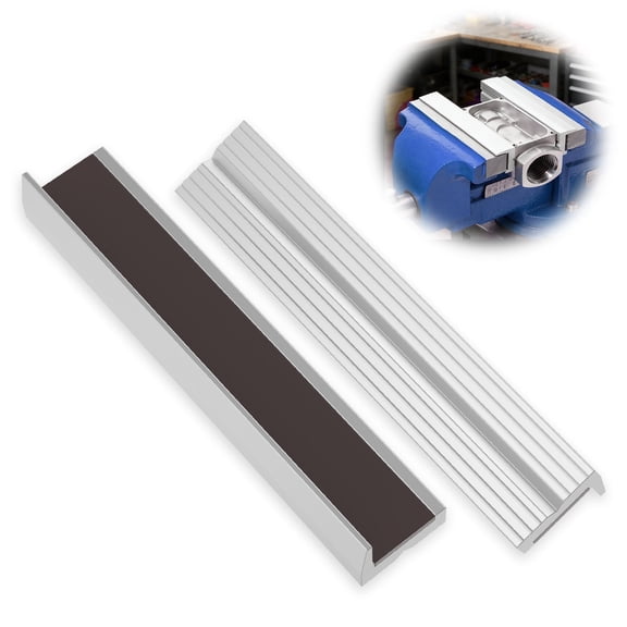 Tmwefusc 1 Pair 6 inch Aluminum Alloy Vise Jaw with Magnetic Soft Vice Jaw Protector Cover for Woodworking, DIY Making, Plumbing, Multi-Purpose Protector for Any Metal Bench Vice