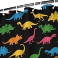 thumbnail image 3 of Black Colorful Dinosaurs Silhouette Pattern Shower Curtain 36"x72" ,Bathroom Decorative Shower Curtains Set with 12 Hooks,Modern Waterproof Washable Shower Curtain, 3 of 6