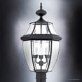 thumbnail image 3 of Urban Ambiance Luxury Colonial Outdoor Post Light, Large Size: 23"H x 12.5"W, with Tudor Style Elements, Versatile Design, High-End Black Silk Finish and Beveled Glass, UQL1150, 3 of 7