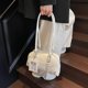 thumbnail image 3 of Bolso de axila de cuero PU para mujeres bolso de cita para hombro sólido de color sólido con bolso (blanco), 3 of 9