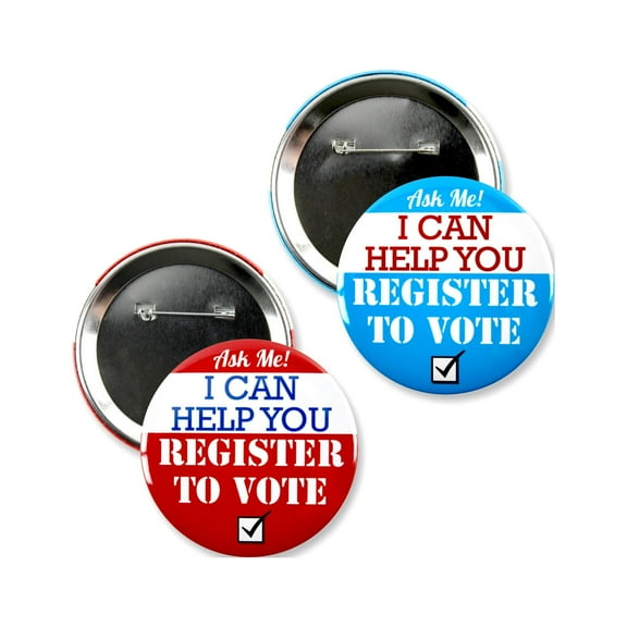 10 Pack - Ask Me I Can Help You Register to Vote! Pinback Button Badges - 3 Inch