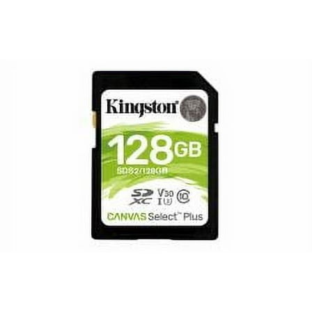 Kingston 128GB SDXC Canvas Select Plus 100MB/s Read Class 10 UHS-I U3 V10 Memory Card SDS2/128GB