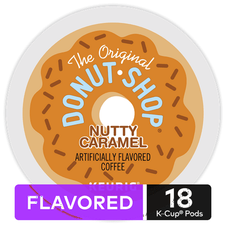 The Original Donut Shop Nutty Caramel, Flavored Coffee Keurig K-Cup Pod, Medium Roast, 18 (Best K Cup Flavors)