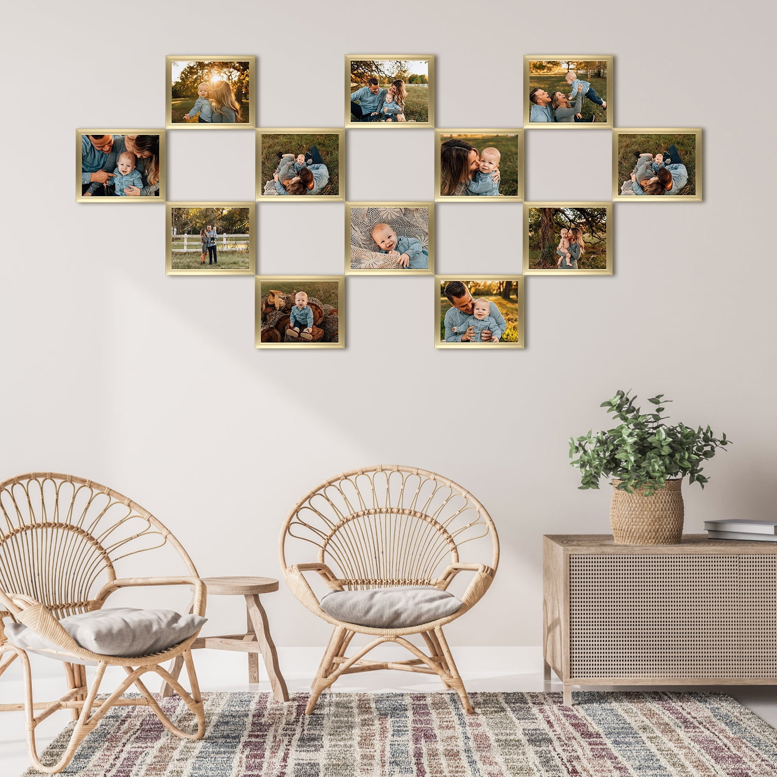 12-Pack Gold 8x10 Picture Frames for Wall or Tabletop