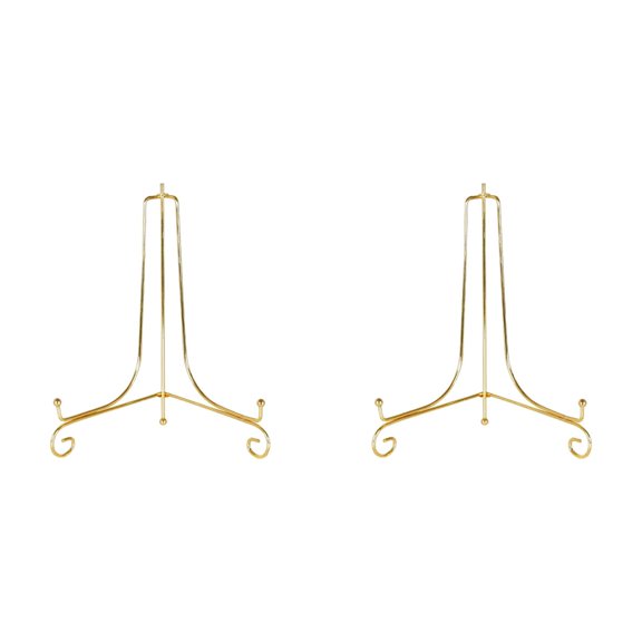 New Arrivals 2X Gold Display Stand Bracket Book Holder Photo Pedestal Bowl Dish Frame Picture Plate Rack Easel Storage Decor-15cm